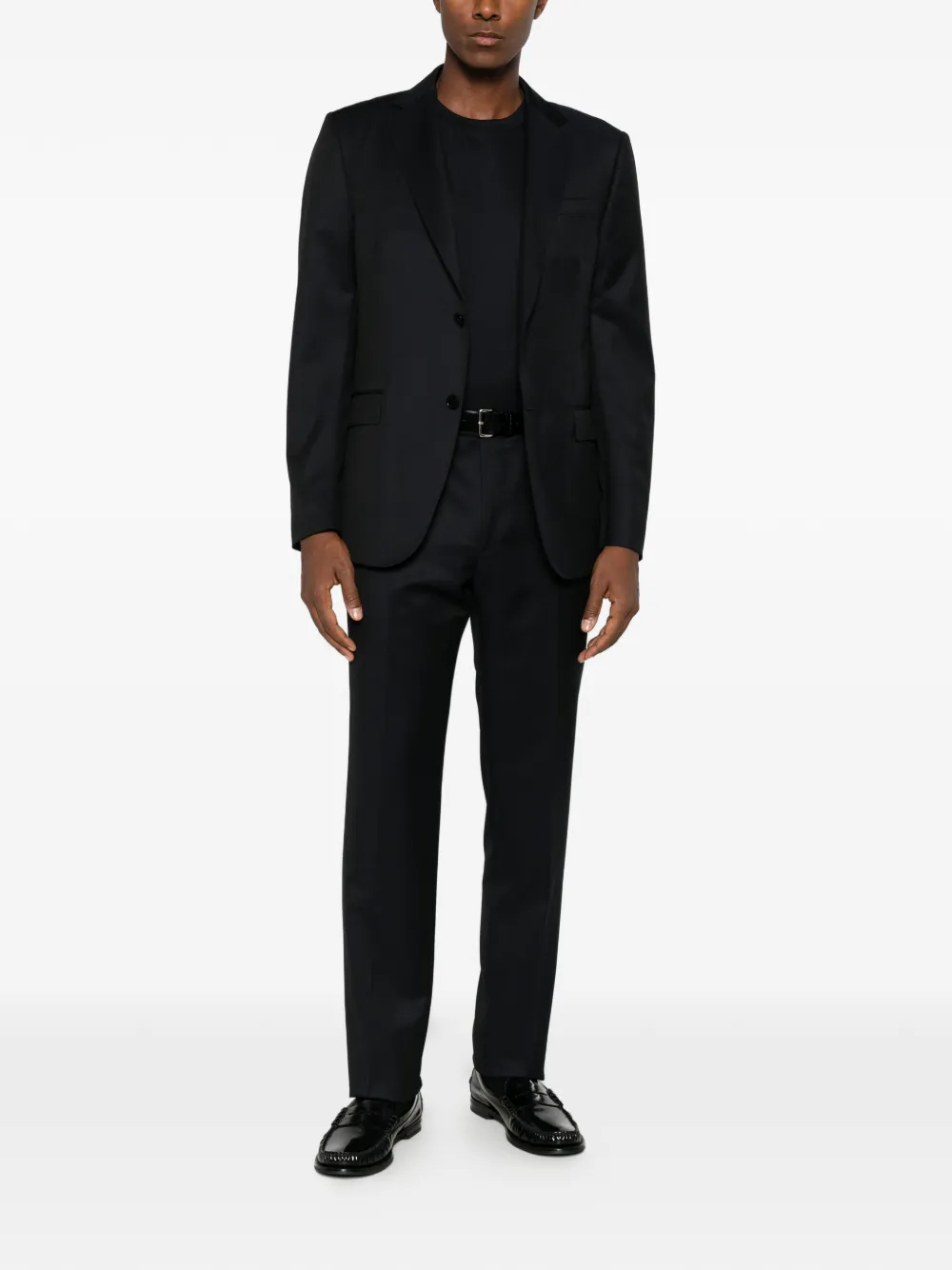 Zegna single-breasted wool suit Blauw