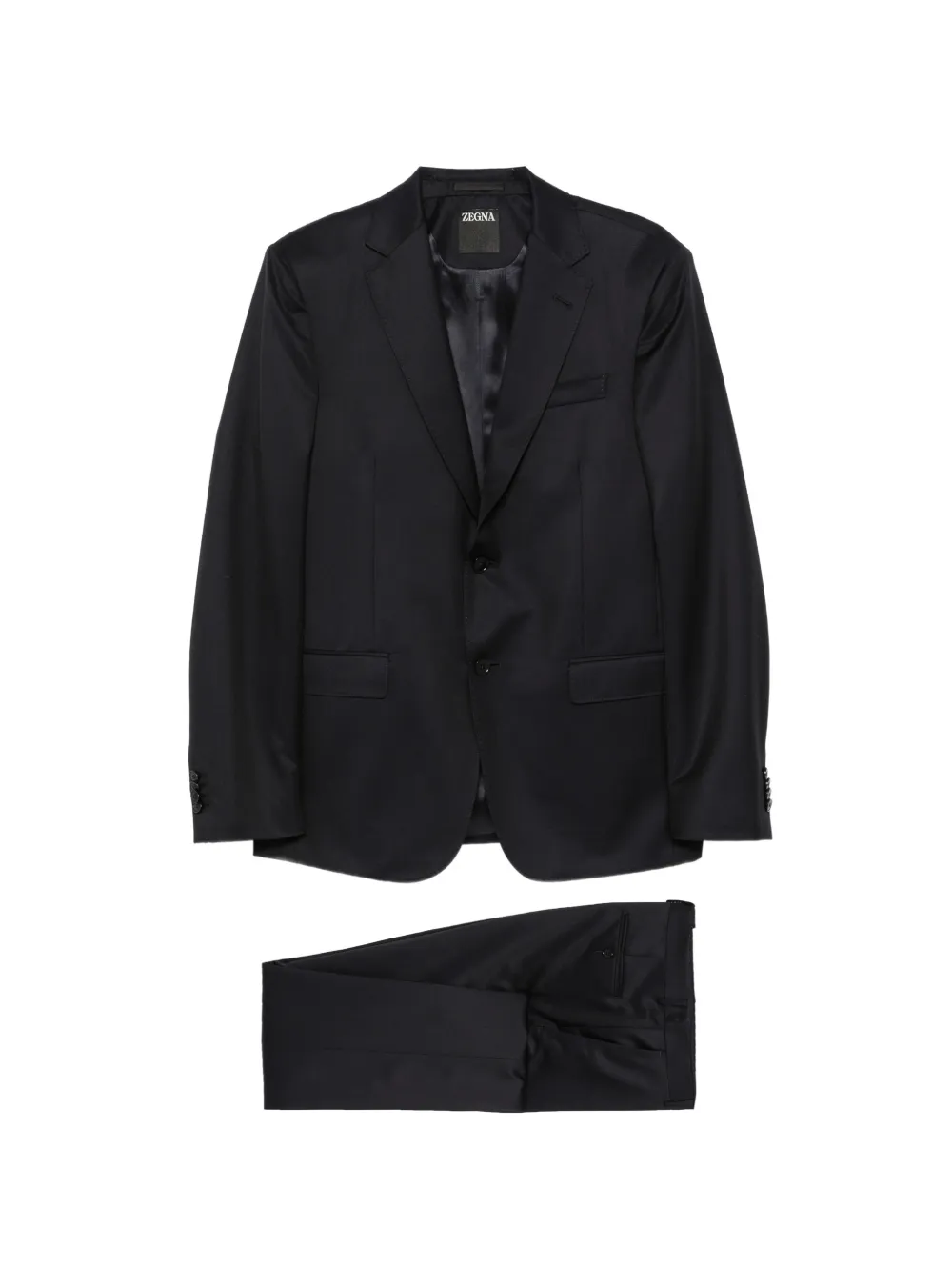 Zegna single-breasted wool suit Blauw