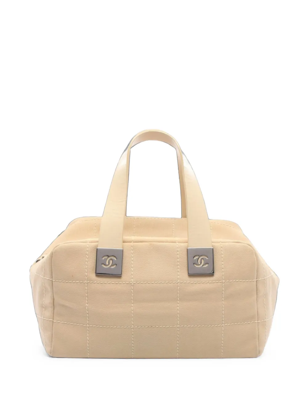 Pre-owned Chanel 2003-2004 Chocolate Bar Satchel Bag In Neutrals
