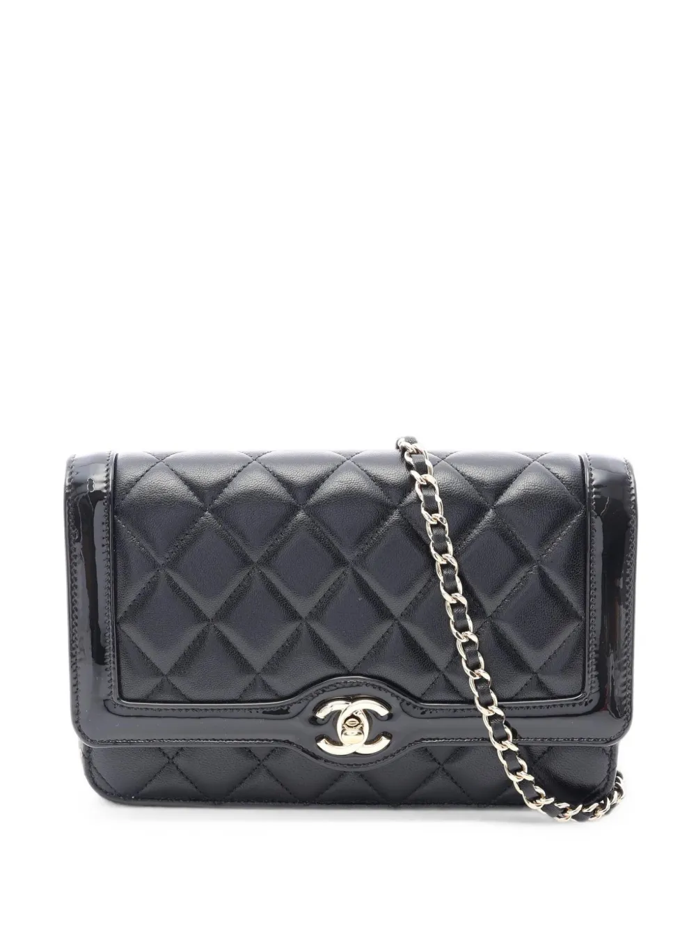 CHANEL Pre-Owned matelassé turn-lock chain wallet - Nero