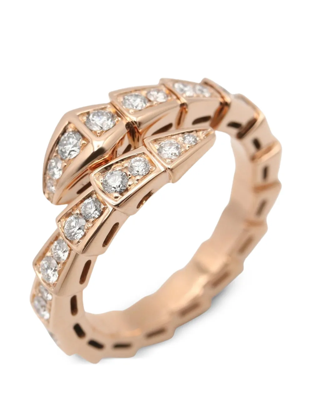 Bvlgari Pre-owned 2010s Serpenti Viper Diamond Ring in Pink, view 3