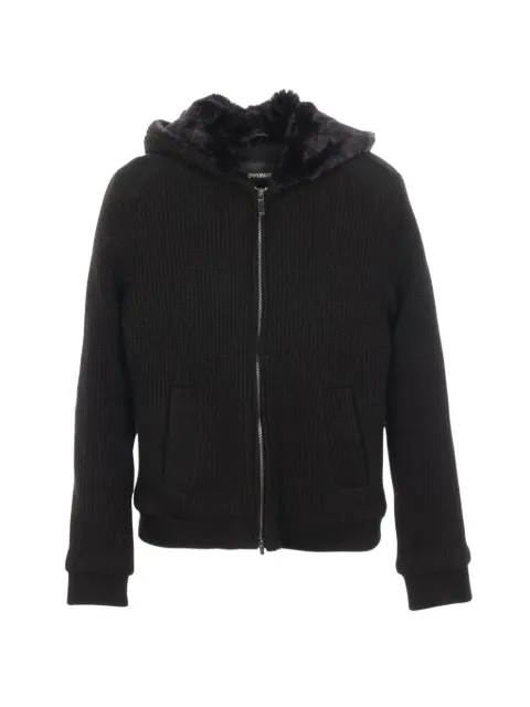 Emporio Armani Pre-Owned 2000s hooded knit jacket