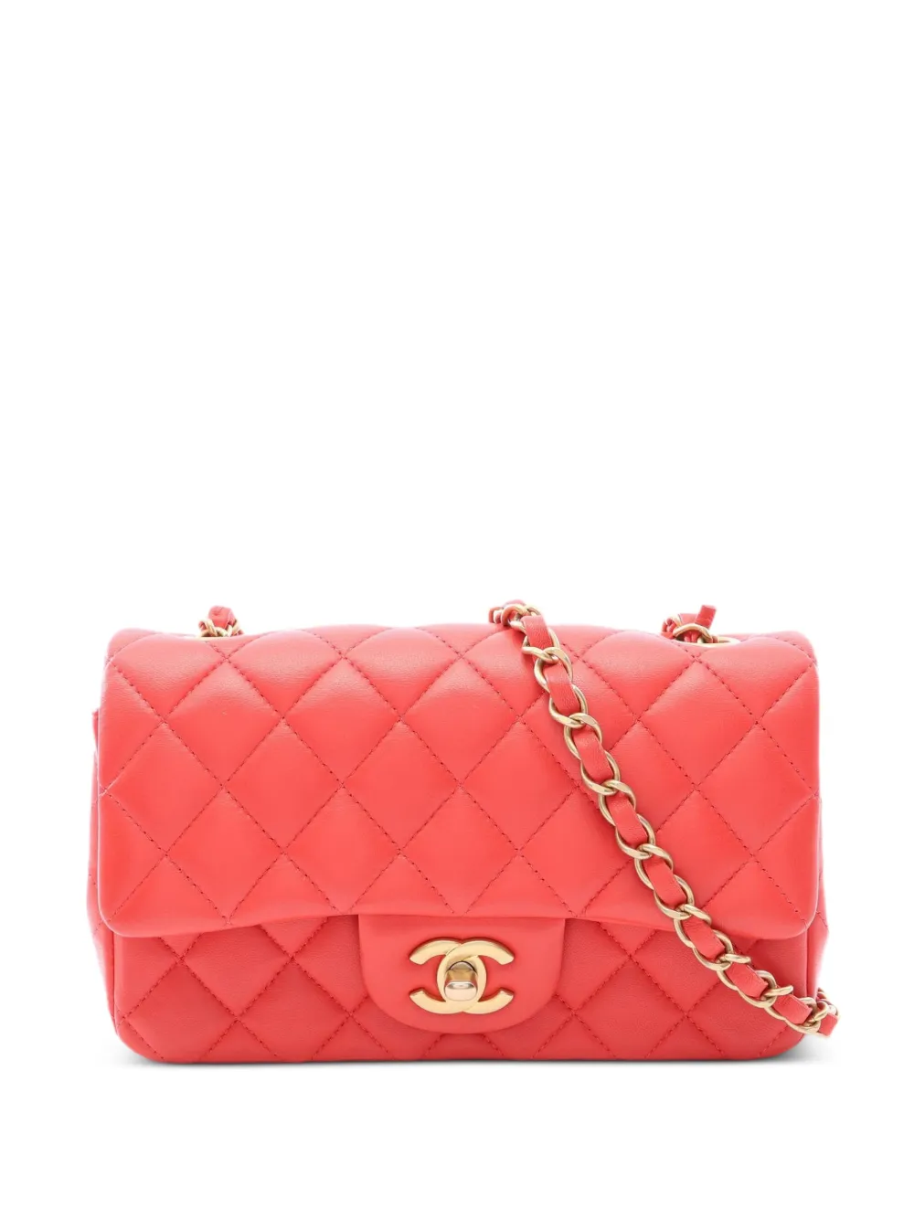 CHANEL Pre-Owned 2019 mini Matelasse chain cross body bag - Arancione