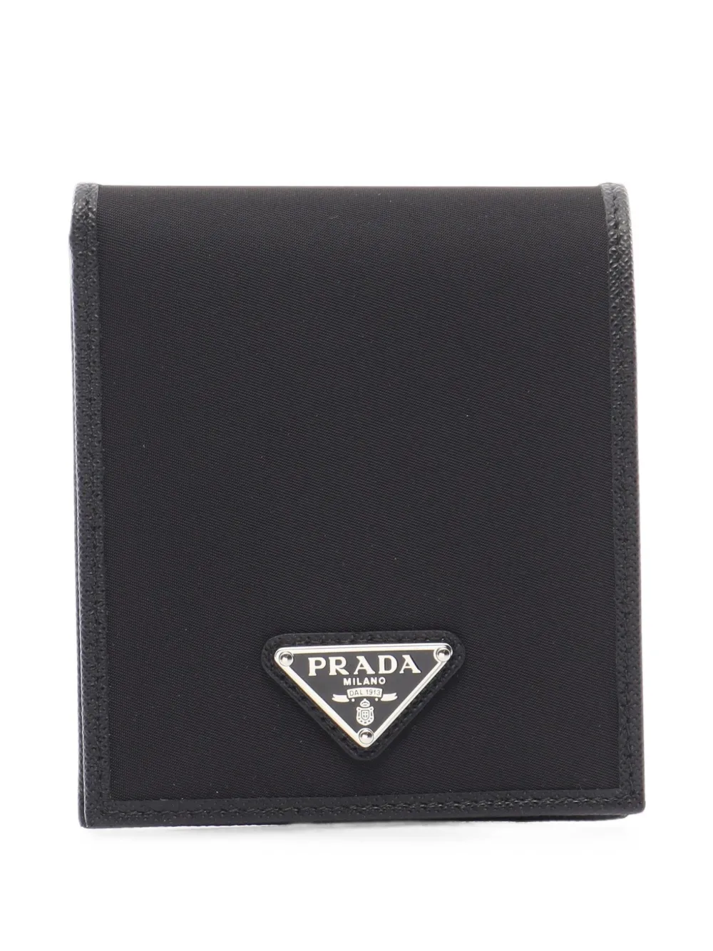 Pre-owned Prada 2020s Tessuto Bi-fold Wallet In Black