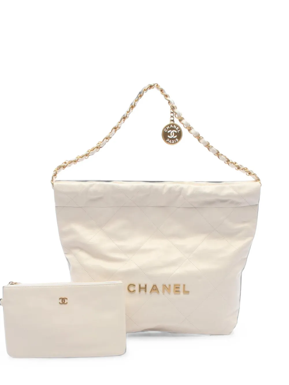 CHANEL Pre-Owned 2021 small Chanel 22 Matelassé shoulder bag - Bianco