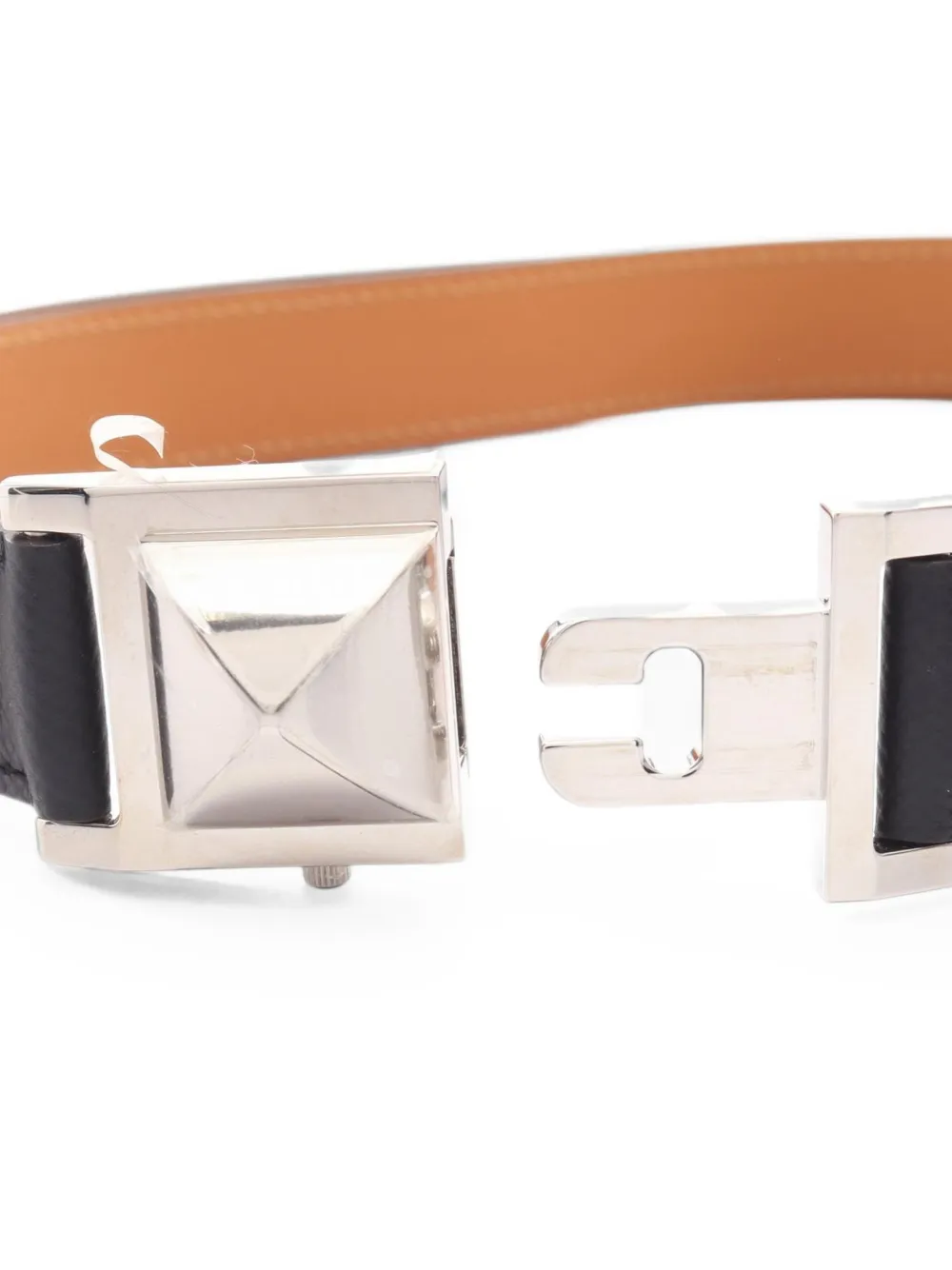 Pre-owned Hermes Medor Pyramid-stud Belt In Black
