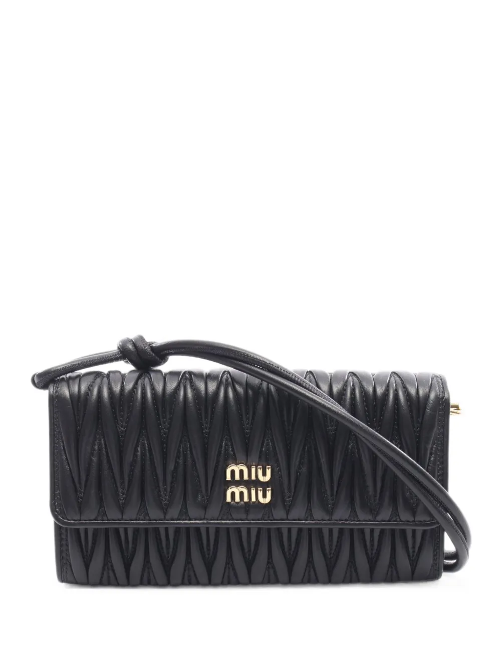 Pre-owned Miu Miu Matelassé 2-way Shoulder Bag In Black