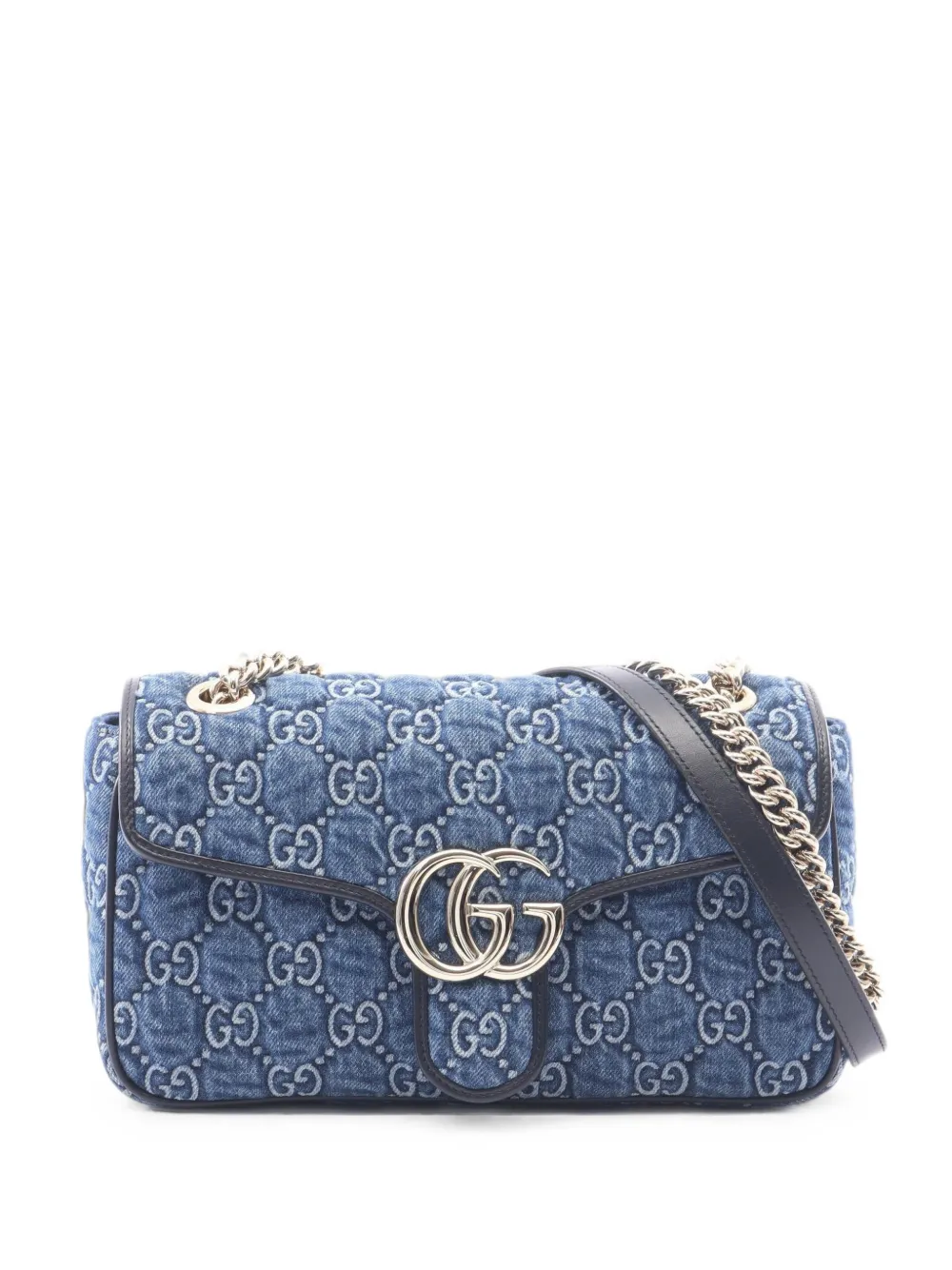 Gucci Pre-Owned Borsa a spalla Marmont matelassé con motivo GG anni 2010 - Blu