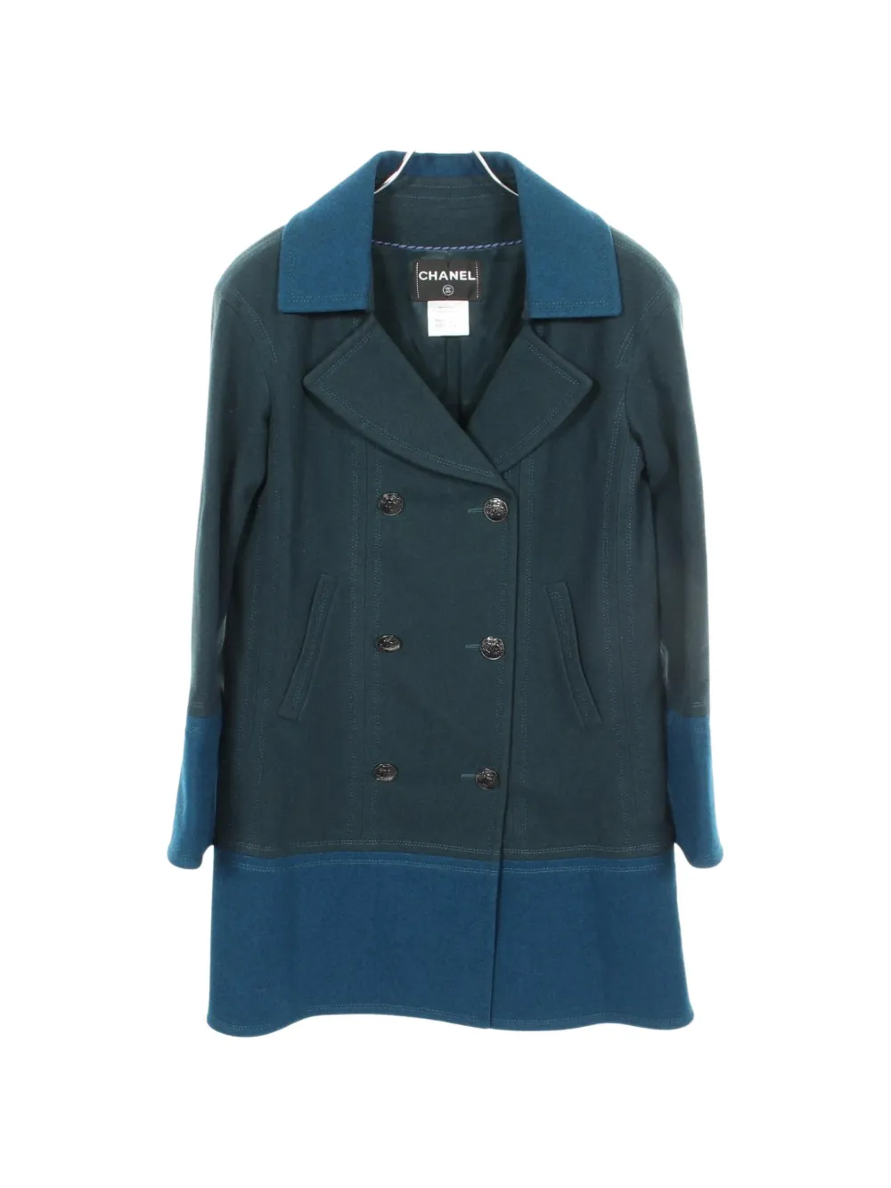 CHANEL Pre-Owned 1986-1988 Cocomark double-breasted coat - Grün