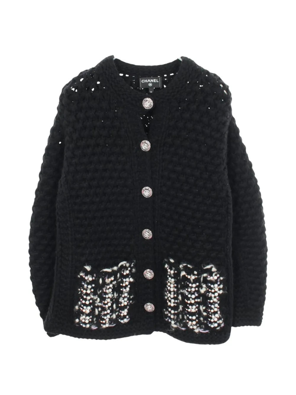 CHANEL Pre-Owned 1986-1988 Bijou CC coco mark cardigan - Nero