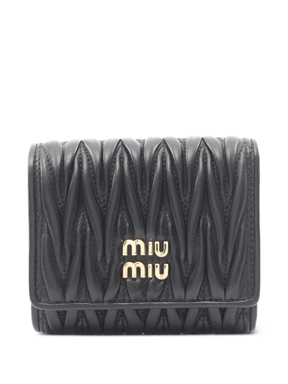 Miu Miu Pre-Owned 2020s Matelassé trifold wallet - Schwarz