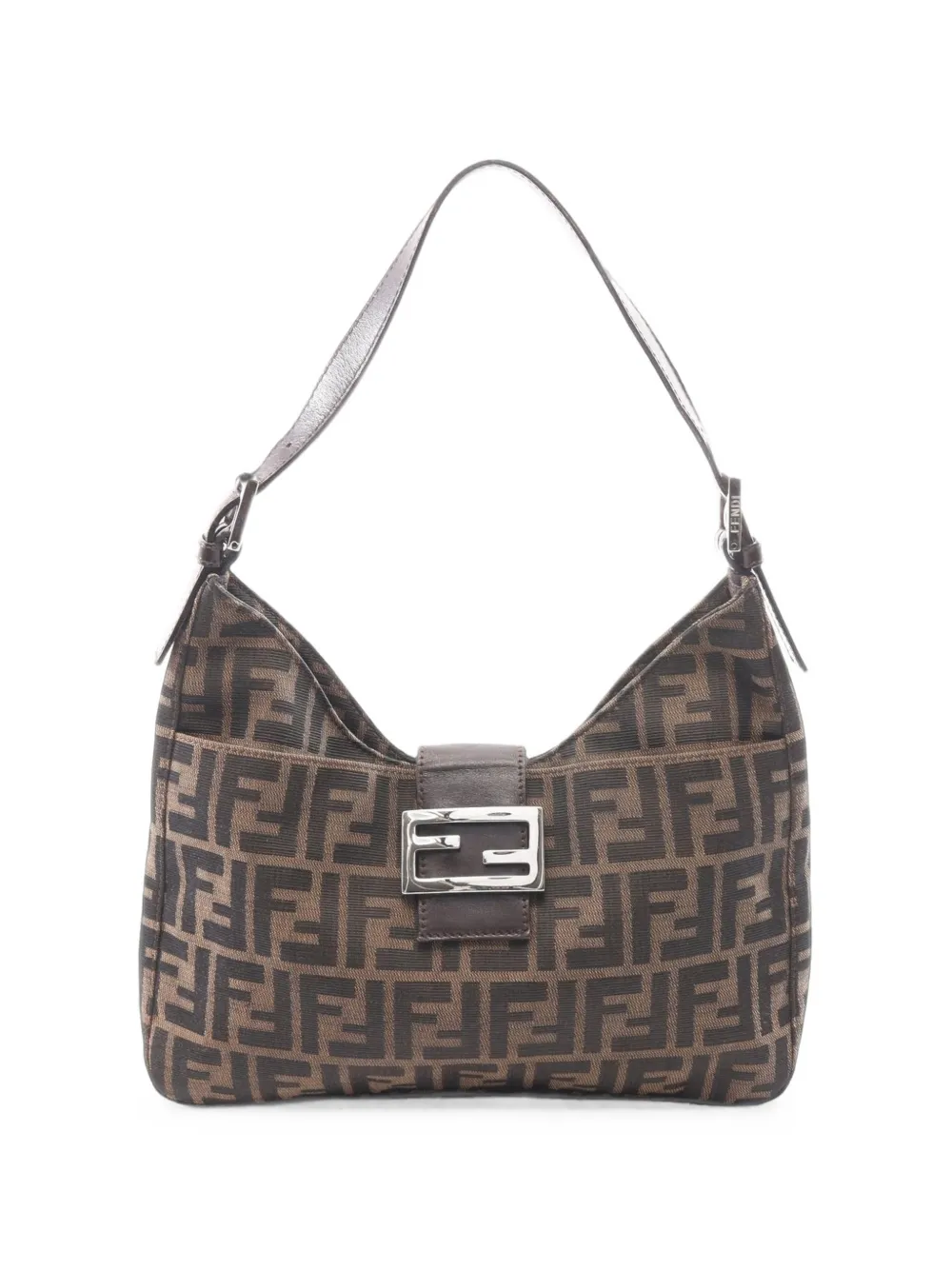 Fendi Pre-Owned 2000s Zucca FF-logo shoulder bag - Braun