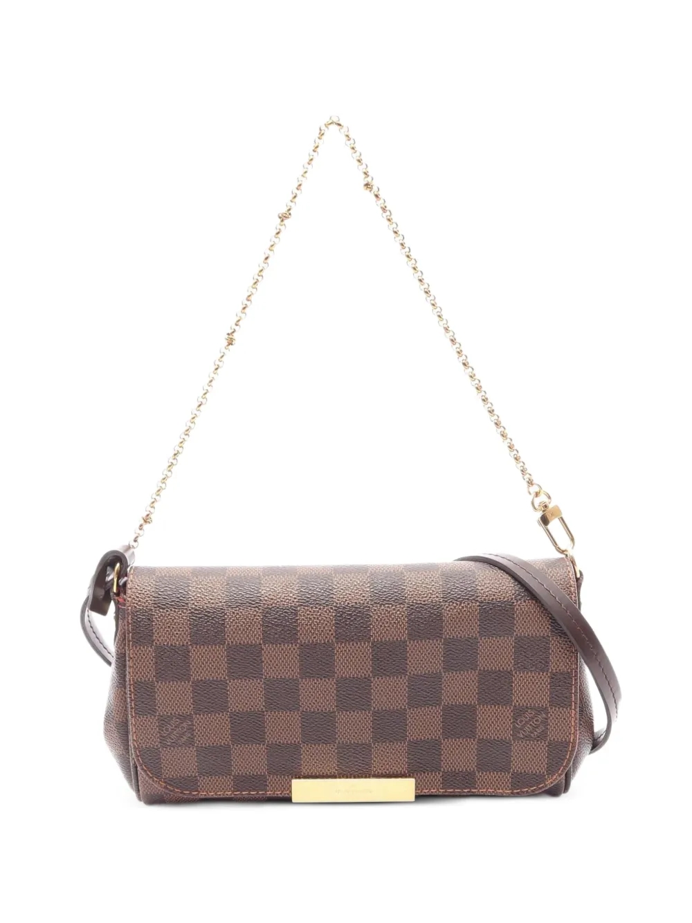 Louis Vuitton Pre-Owned Clutch Favourite PM in tela Damier Ébène 2015 - Marrone