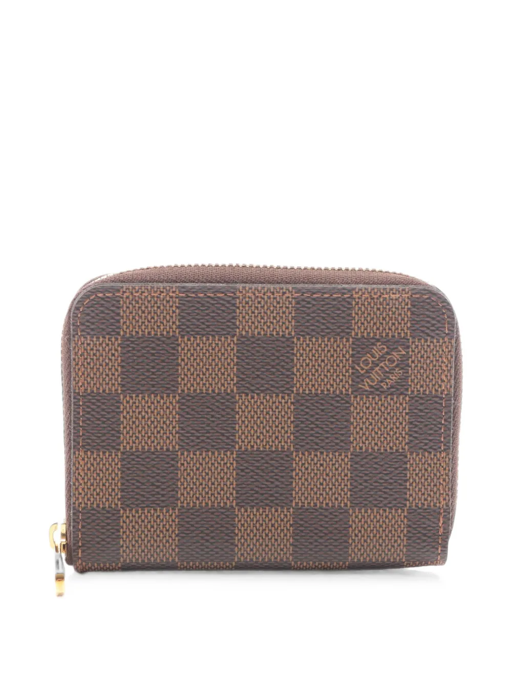 Pre-owned Louis Vuitton 2021s Zippy Damier Ebene Coin Purse In Brown