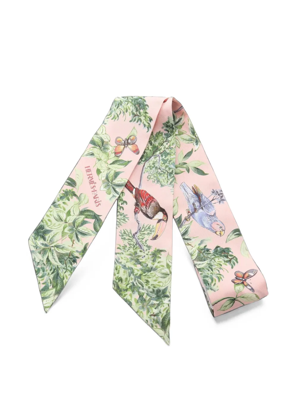 Hermès Pre-Owned 2010s Twilly ribbon scarf - Rosa
