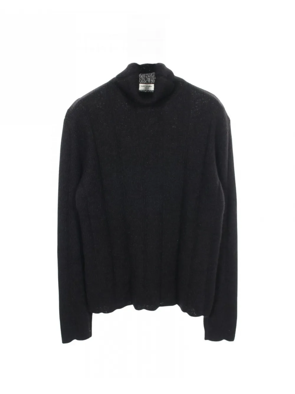 Saint Laurent Pre-Owned pull en maille côtelée (années 2010) - Noir Saint Laurent Pre-Owned pull en maille côtelée (années 2010) - Noir