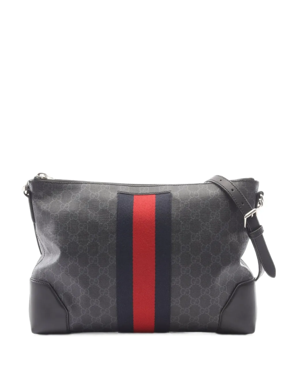 Gucci Pre-Owned 2010s GG Supreme Web messenger bag - Grigio