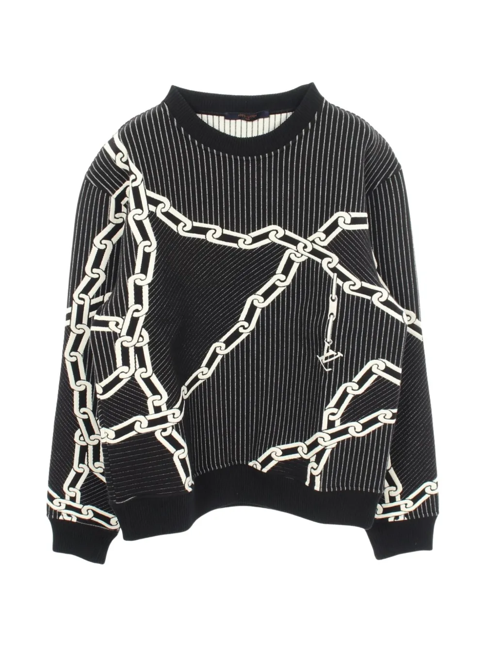 Louis Vuitton Pre-Owned 2010s chain-print quilted sweater - Schwarz