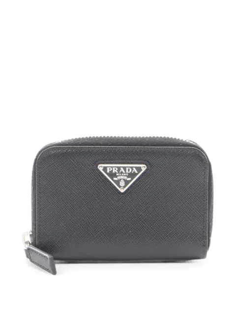 Prada Pre-Owned 2010s triangle logo Saffiano leather coin purse