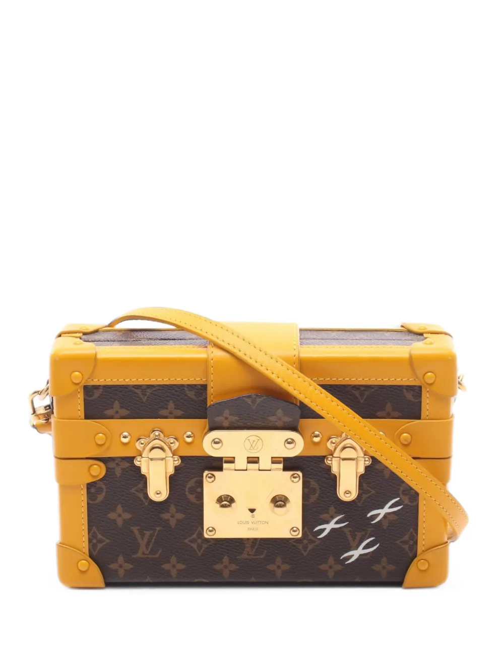 Louis Vuitton Pre-Owned Borsa a tracolla Petite Malle in tela con monogramma 2015 - Marrone