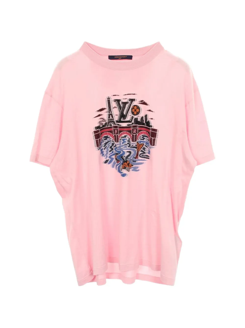 Pre-owned Louis Vuitton 2010s Intarsia Graphic T-shirt In Pink