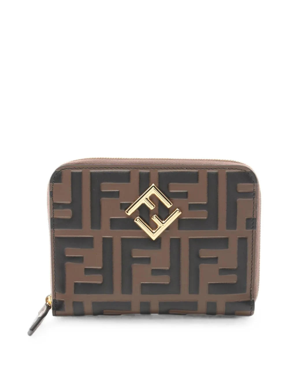 Fendi Pre-Owned 2020s FF Diamond zip-around wallet - Braun
