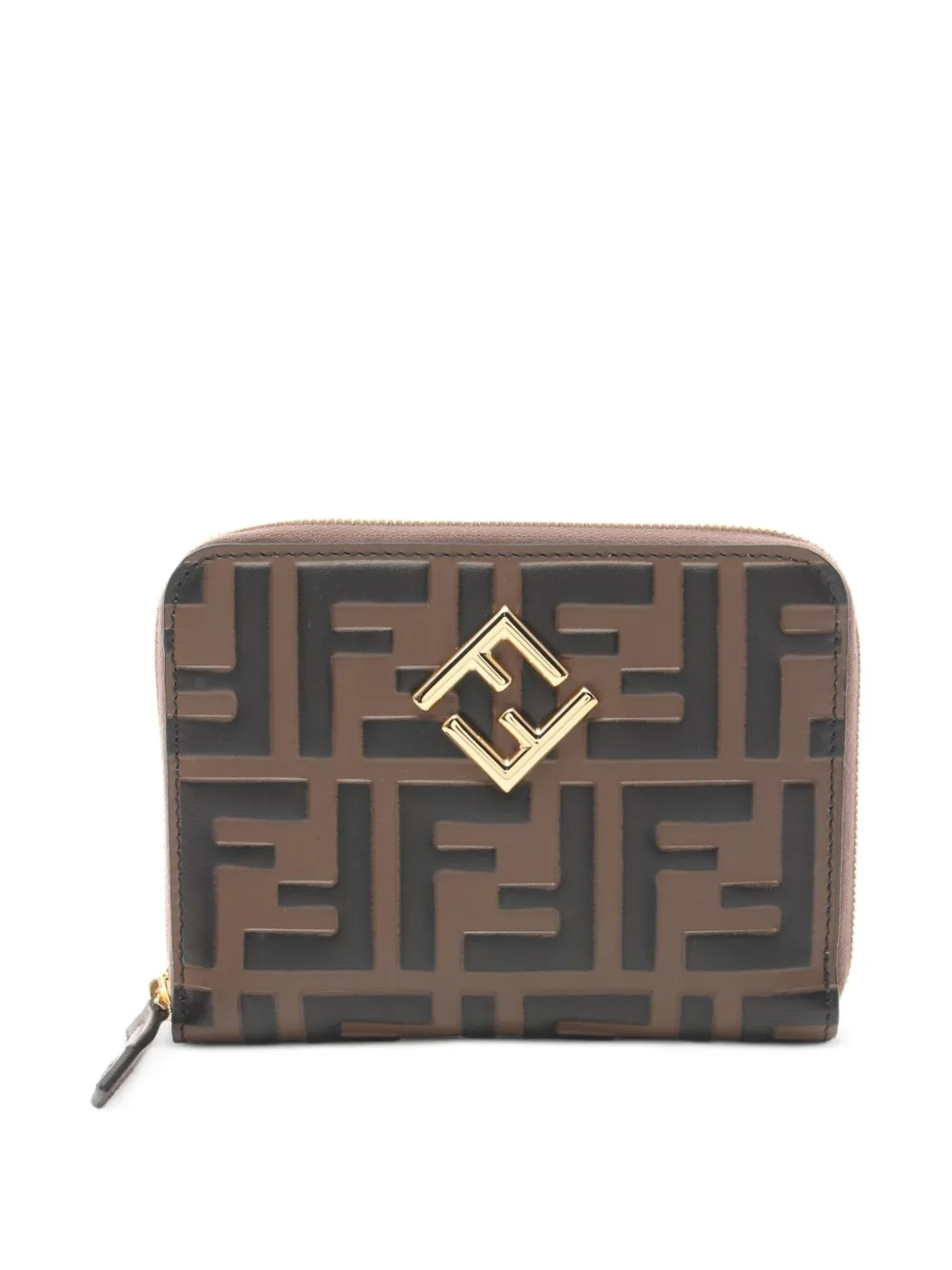 Fendi Pre-Owned 2020s FF Diamond zip-around wallet - Marrone