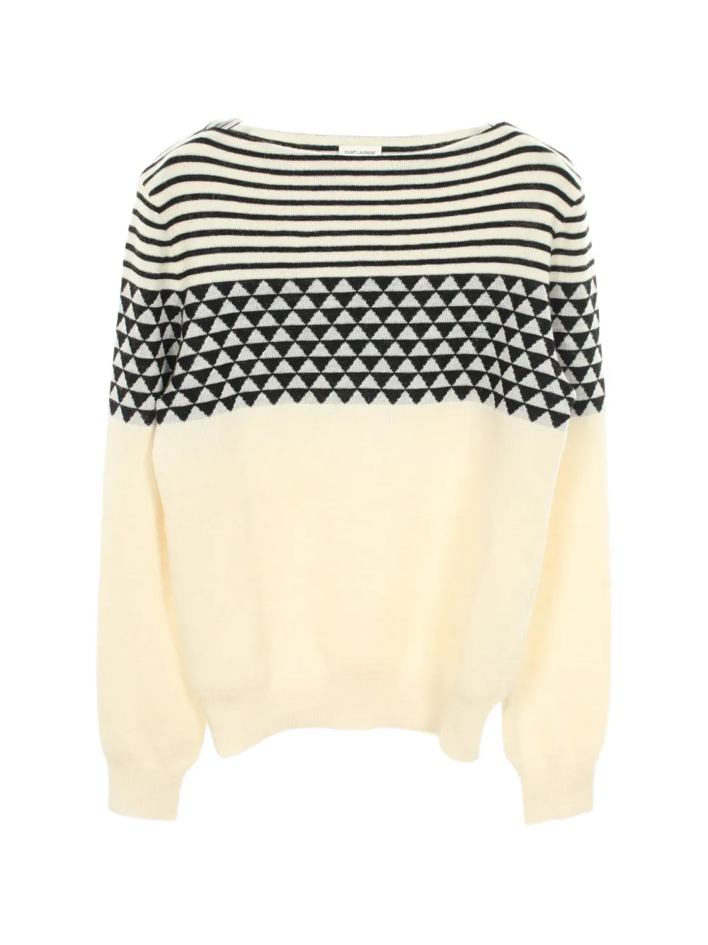 Pre-owned Saint Laurent 2010s Geometric-pattern Sweater In Neutrals