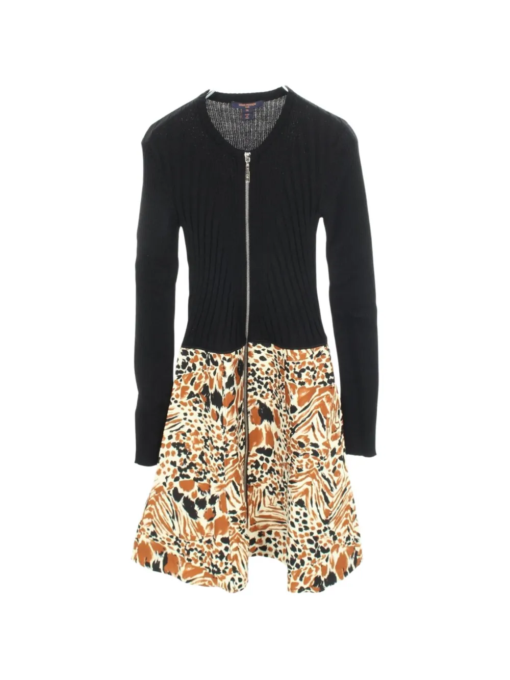 Louis Vuitton Pre-Owned 2010s animal-print panelled dress - Nero