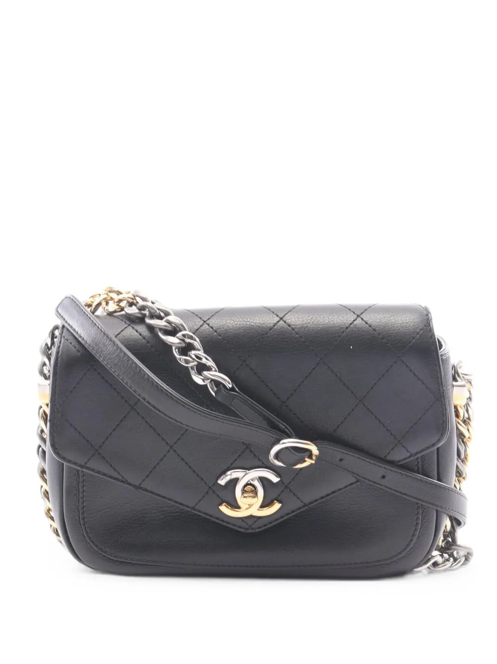 CHANEL Pre-Owned 2019 small matelassé chain shoulder bag - Black