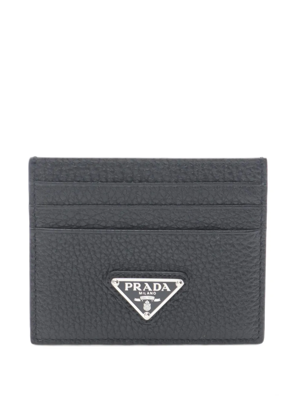 Prada Pre-Owned 2020s Daino Trian leather card holder - Nero