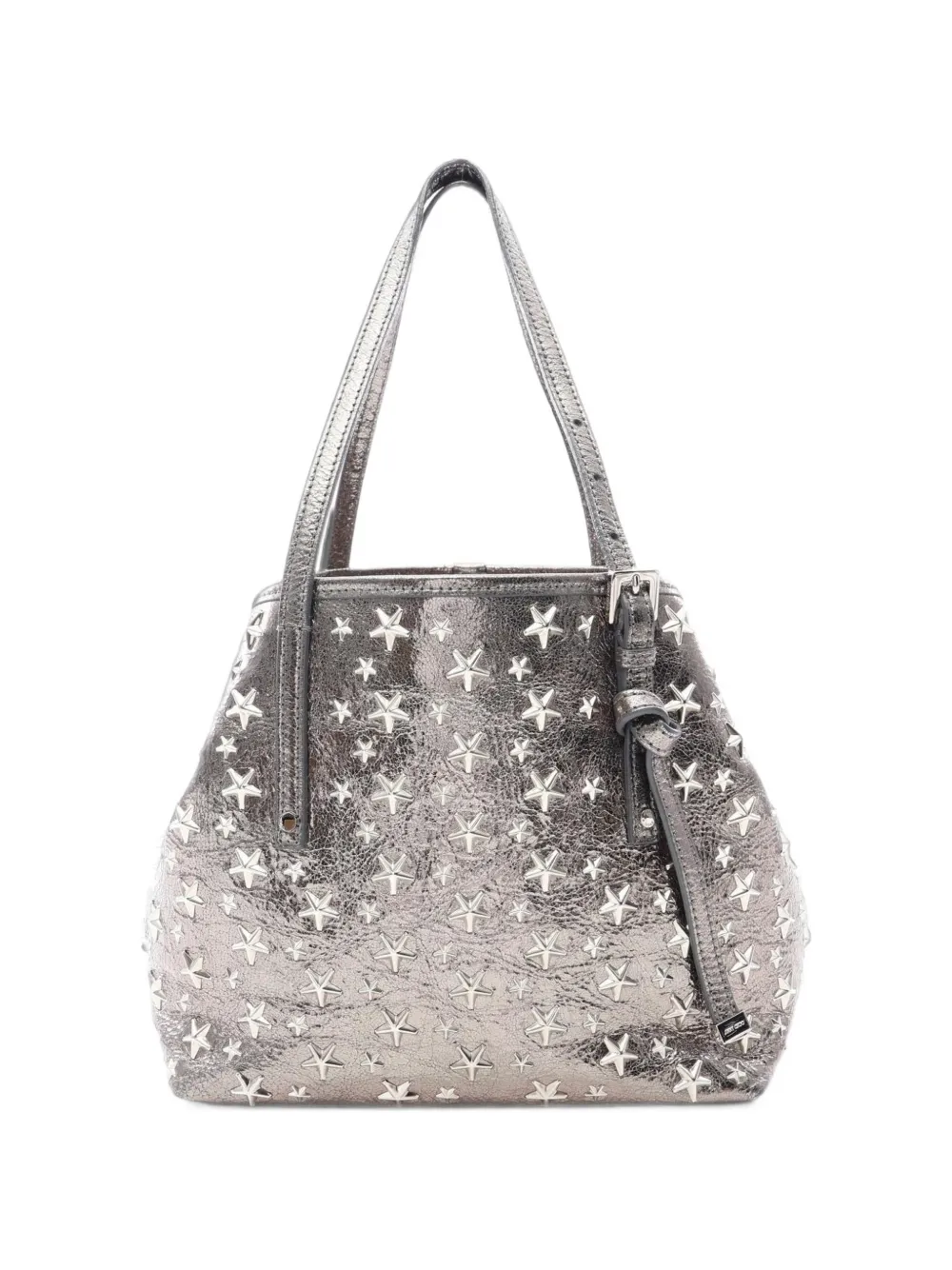 Pre-owned Jimmy Choo 2000s Sasha Star-studded Tote Bag In Silver