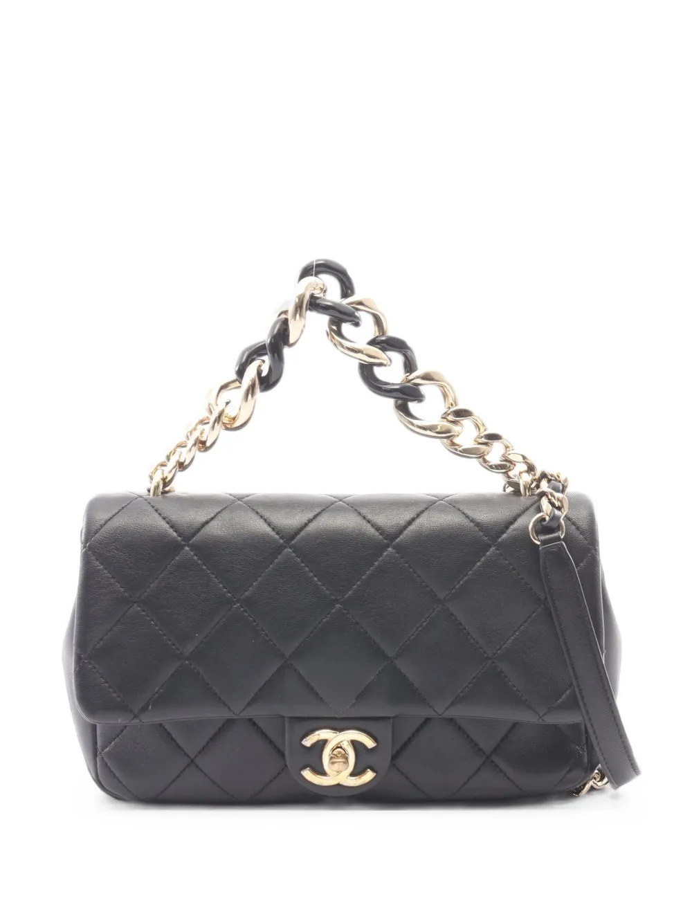 CHANEL Pre-Owned 2021 Matelassé chain shoulder bag - Black