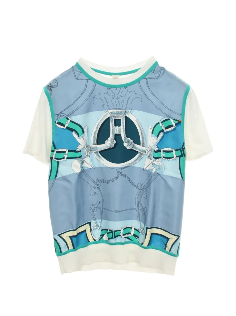 Hermès Pre-Owned 2010s L'instruction du Roy Zoom silk-panel top - Bianco