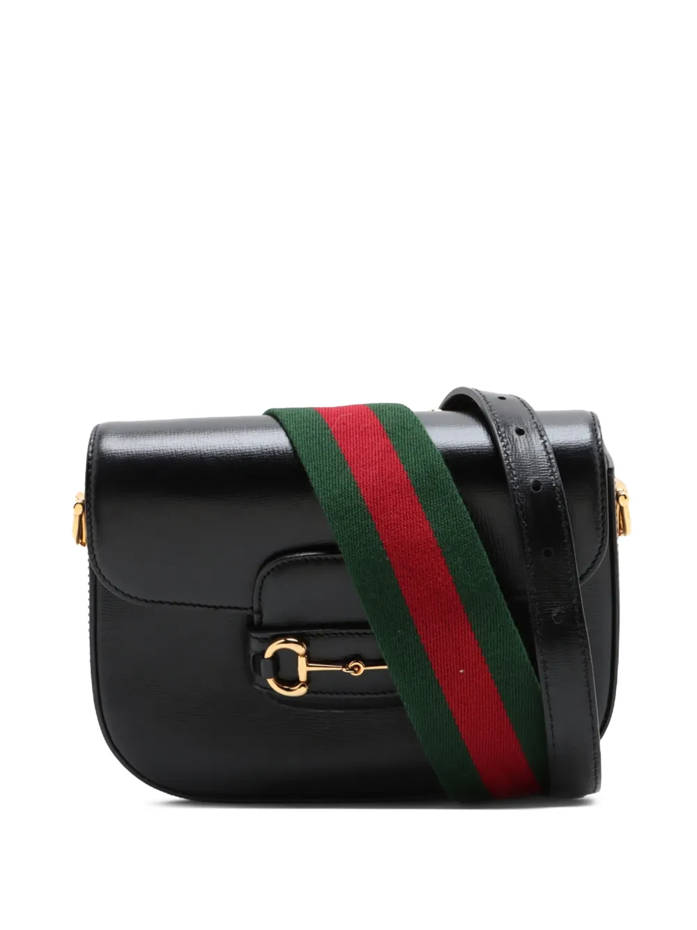 Gucci Pre-Owned 2016-2026 Small Calfskin Web Horsebit 1955 crossbody bag - Nero