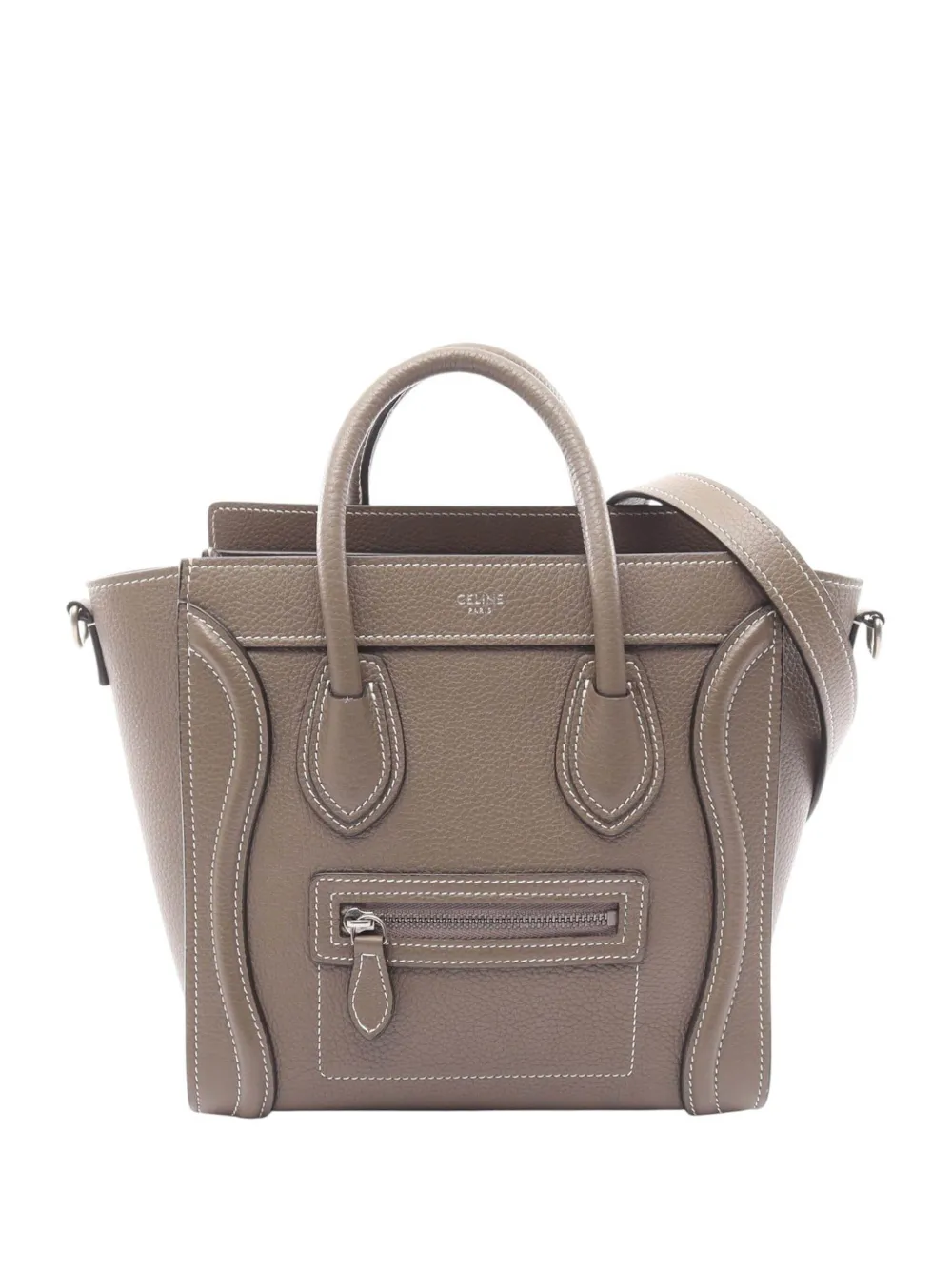 Celine Pre-Owned 2010-2026 Nano Leather Luggage Tote satchel - Marrone