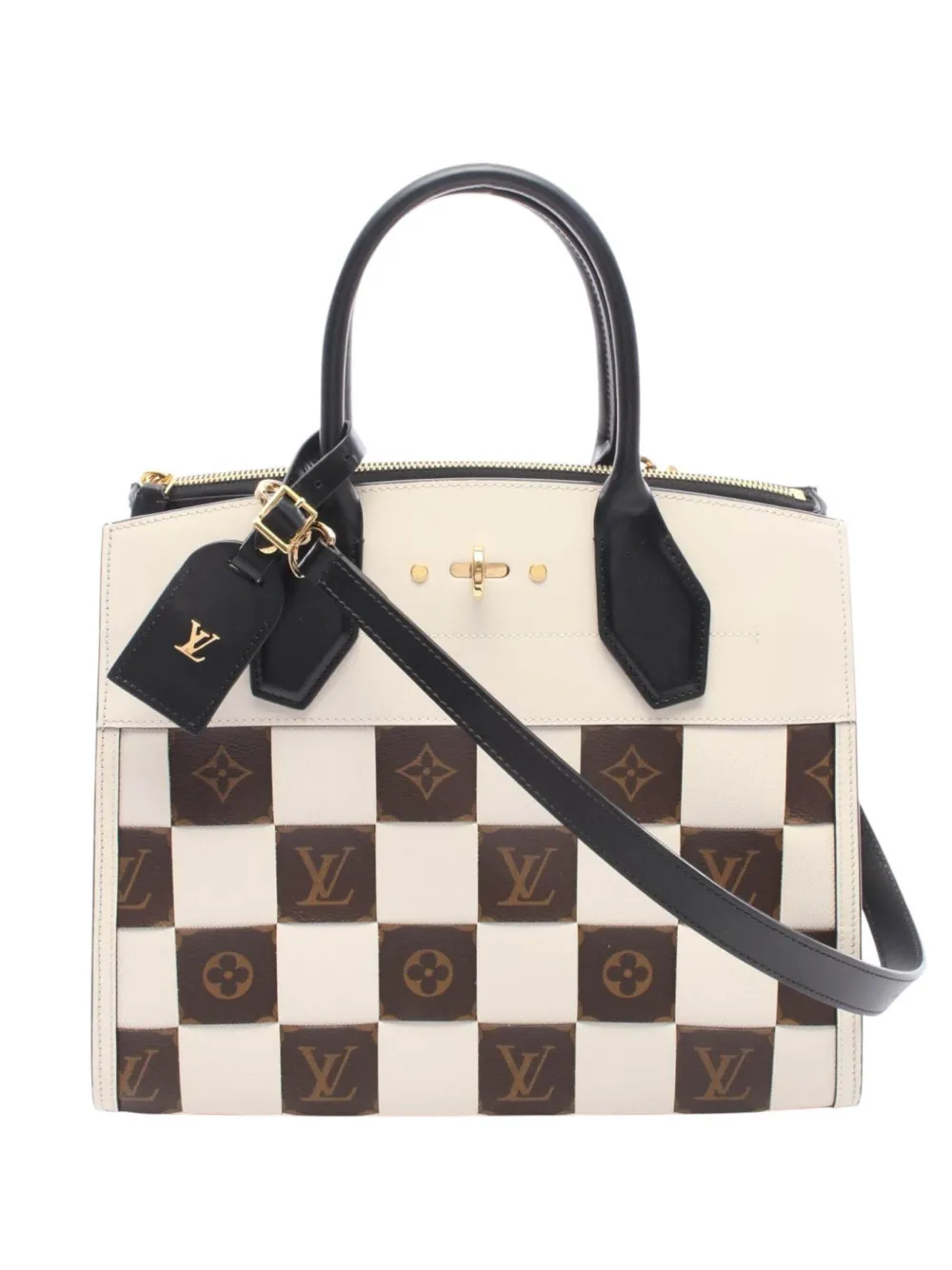 Louis Vuitton Pre-Owned 2019 Damier Tressage City Steamer MM Satchel-Tasche - Weiß