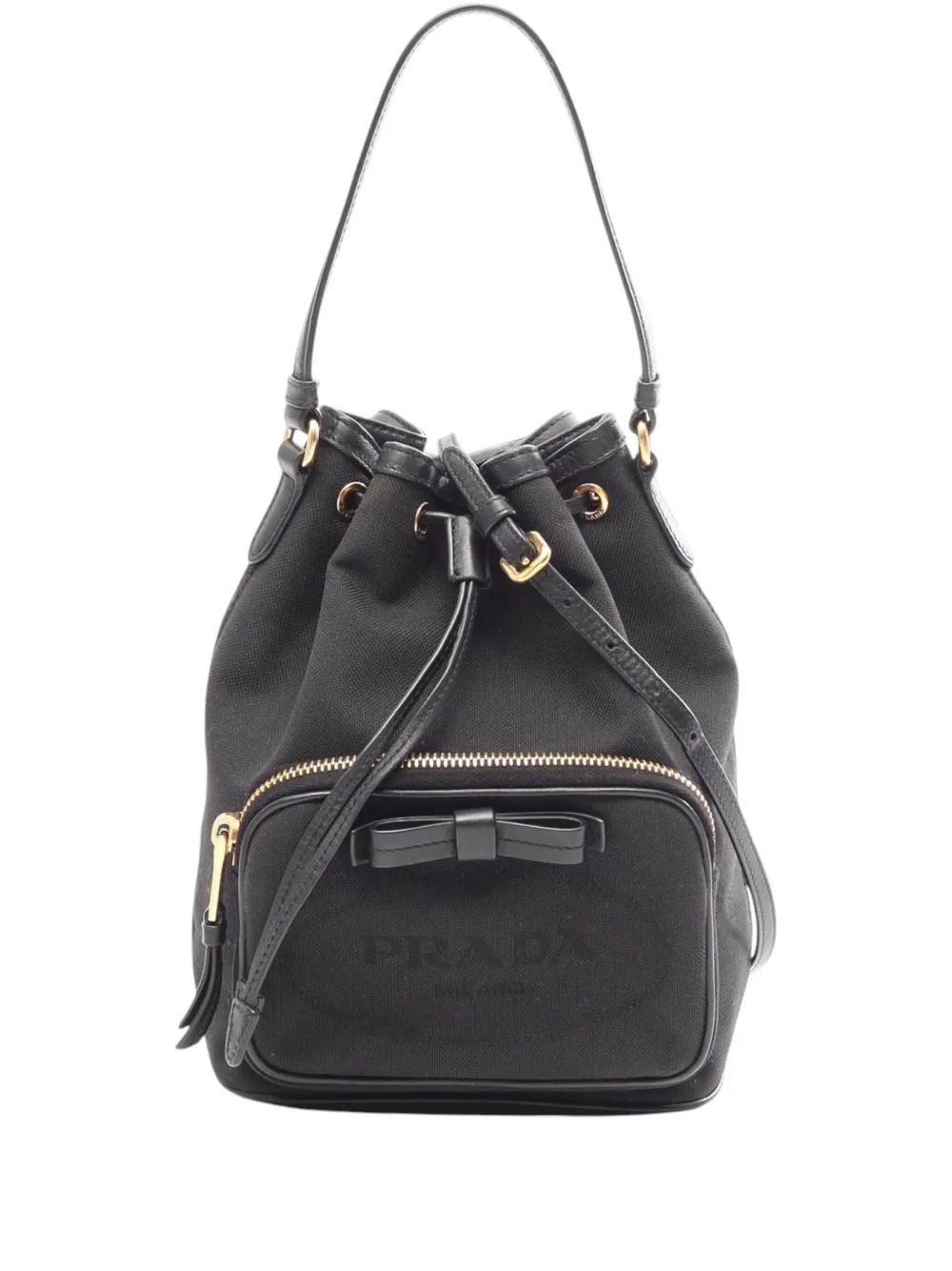 Prada Pre-Owned 2010-2026 Canapa Logo Duet bucket bag - Nero