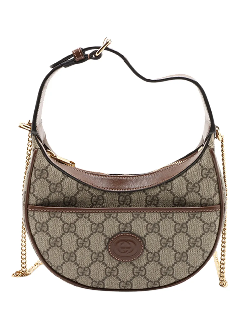 Gucci Pre-Owned Borsa a tracolla Half Moon mini in tessuto GG Supreme 2016-2026 - Toni neutri