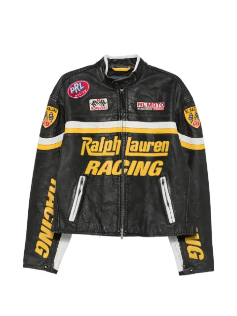 Polo Ralph Lauren logo-patch leather jacket