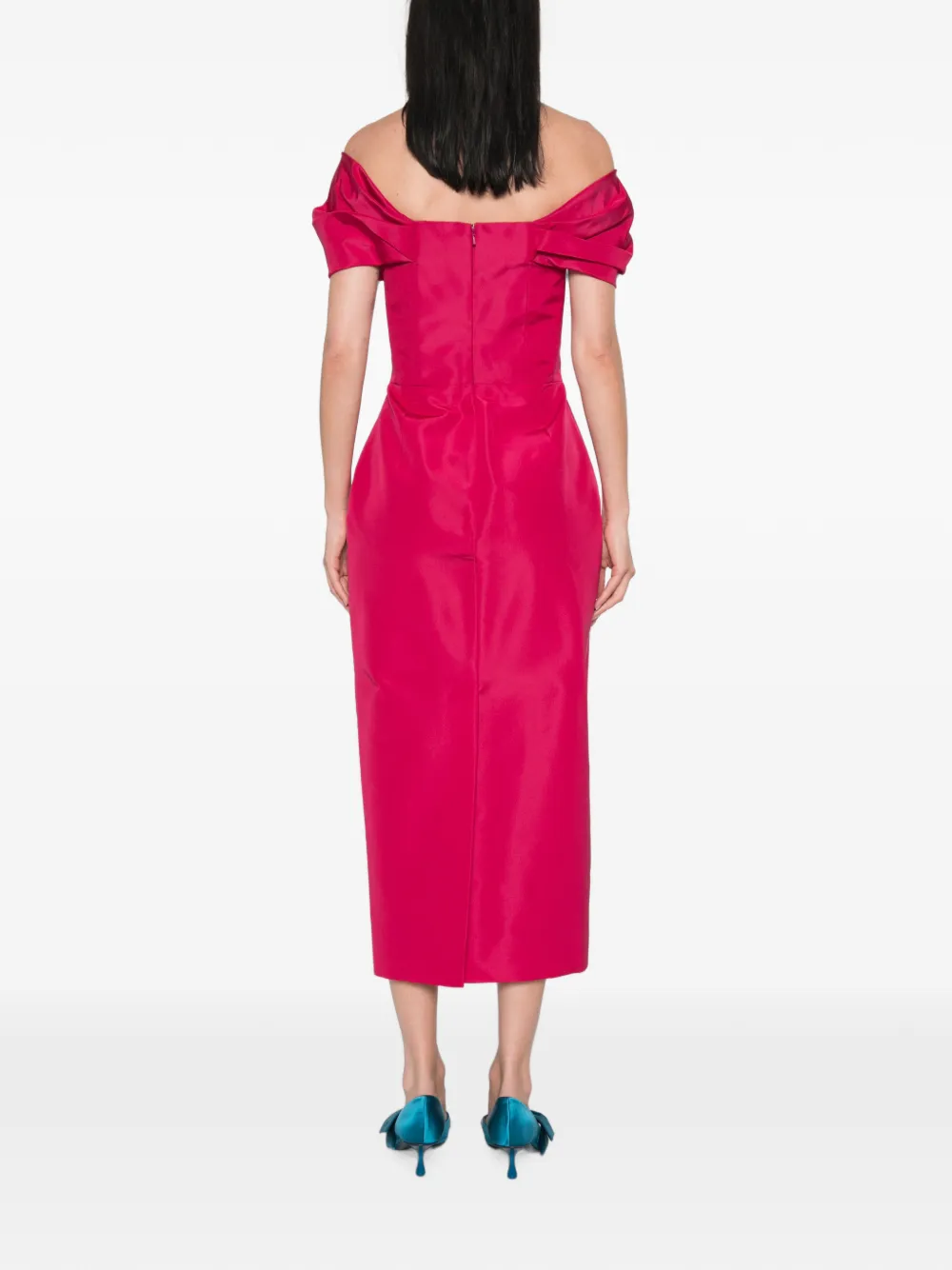 Carolina Herrera Off-shoulder midi-jurk Roze