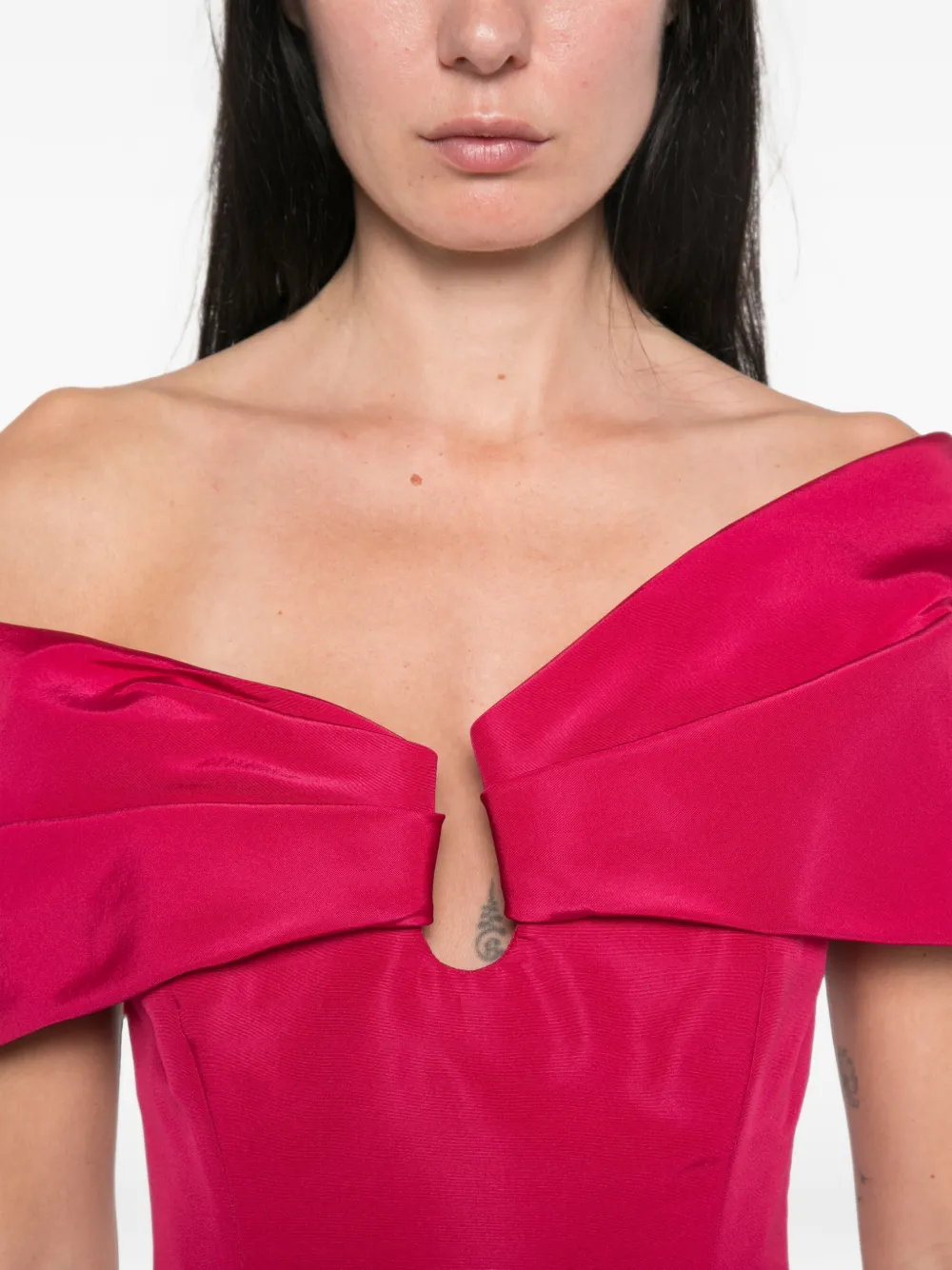 Carolina Herrera Off-shoulder midi-jurk Roze