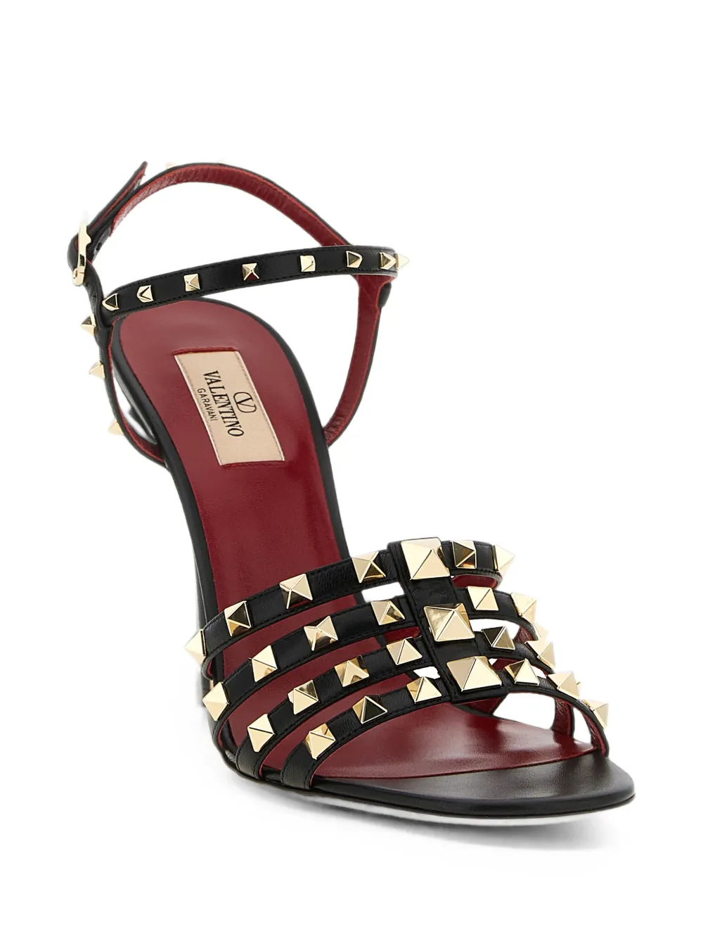 Valentino Garavani Rockstud Kidskin sandals 100mm Zwart