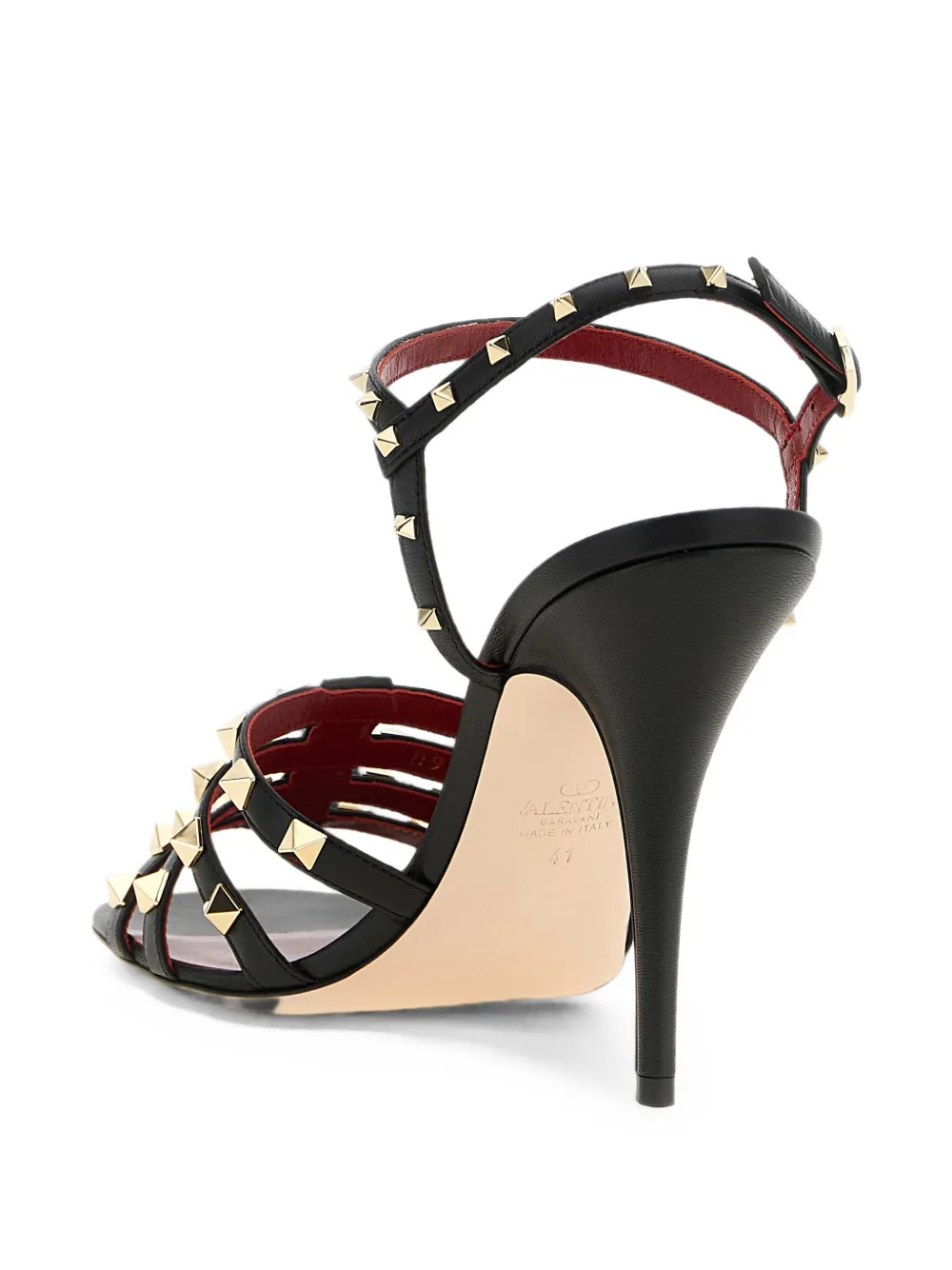 Valentino Garavani Rockstud Kidskin sandals 100mm Zwart