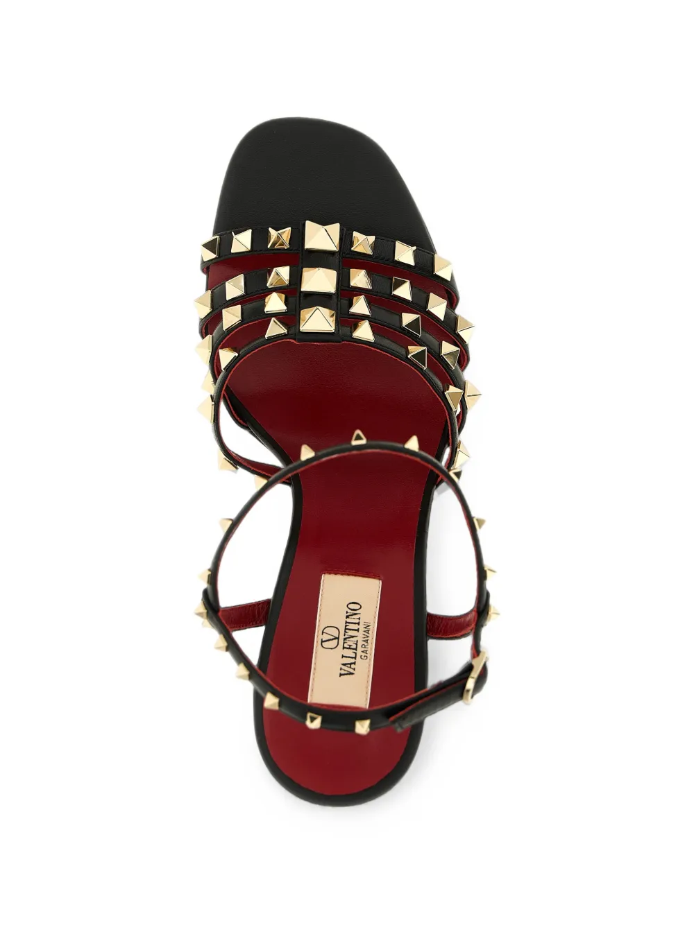 Valentino Garavani Rockstud Kidskin sandals 100mm Zwart