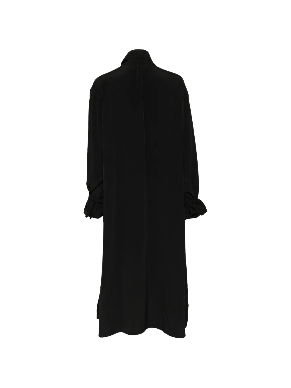 Y's Ta Pe Crepe De Chine jurk met gesmockte kraag Zwart