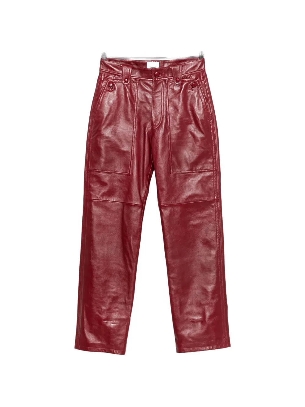 Isabel Marant Valka High-waisted Leather Trousers In Red