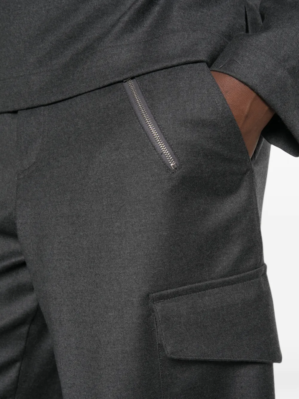 Barena Broek met elastische afwerking en toelopende pijpen Grijs
