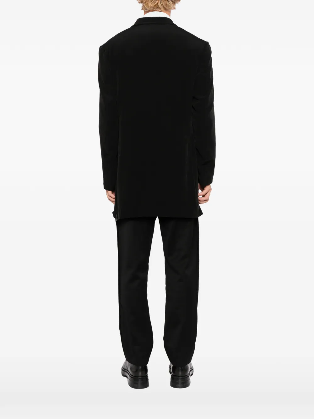 Yohji Yamamoto Blazer met enkele rij knopen Zwart