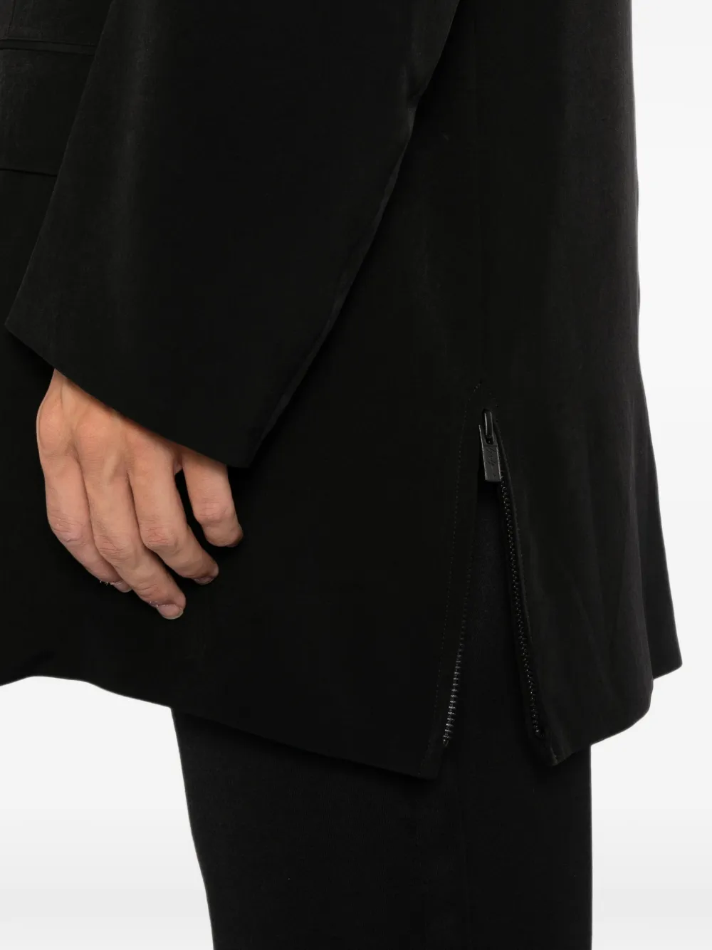 Yohji Yamamoto Blazer met enkele rij knopen Zwart